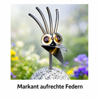Steinvogel aus Granit und Edelstahl ca. 30 cm 4 Kopfformen zur Wahl