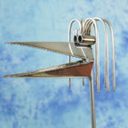 Steinvogel XL aus Granit & Edelstahl mit dekorativem Kamm ca. 100 cm
