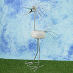 Steinvogel XXL aus Granit und Edelstahl ca. 140 cm Naturstein Gartendeko
