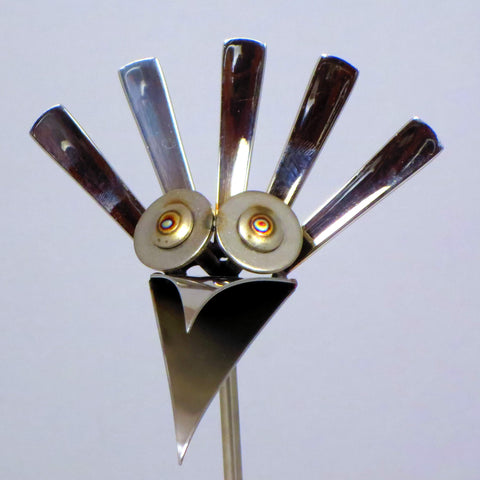 Steinvogel SV 85 ca. 40cm hoch aus Granit und Edelstahl zur Wahl 4 verschiedene Köpfe