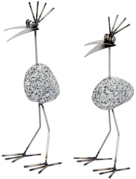 Steinvogel micro ca.22cm hoch Kamm zur Wahl aus Granit und Edelstahl