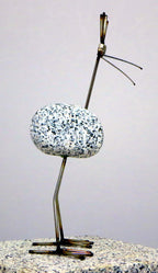 Steinvogel aus Granit und Edelstahl ca. 22 cm  2 Designs zur Wahl