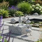 Steinvogel Küken stehend ca.13cm hoch aus Granit und Edelstahl