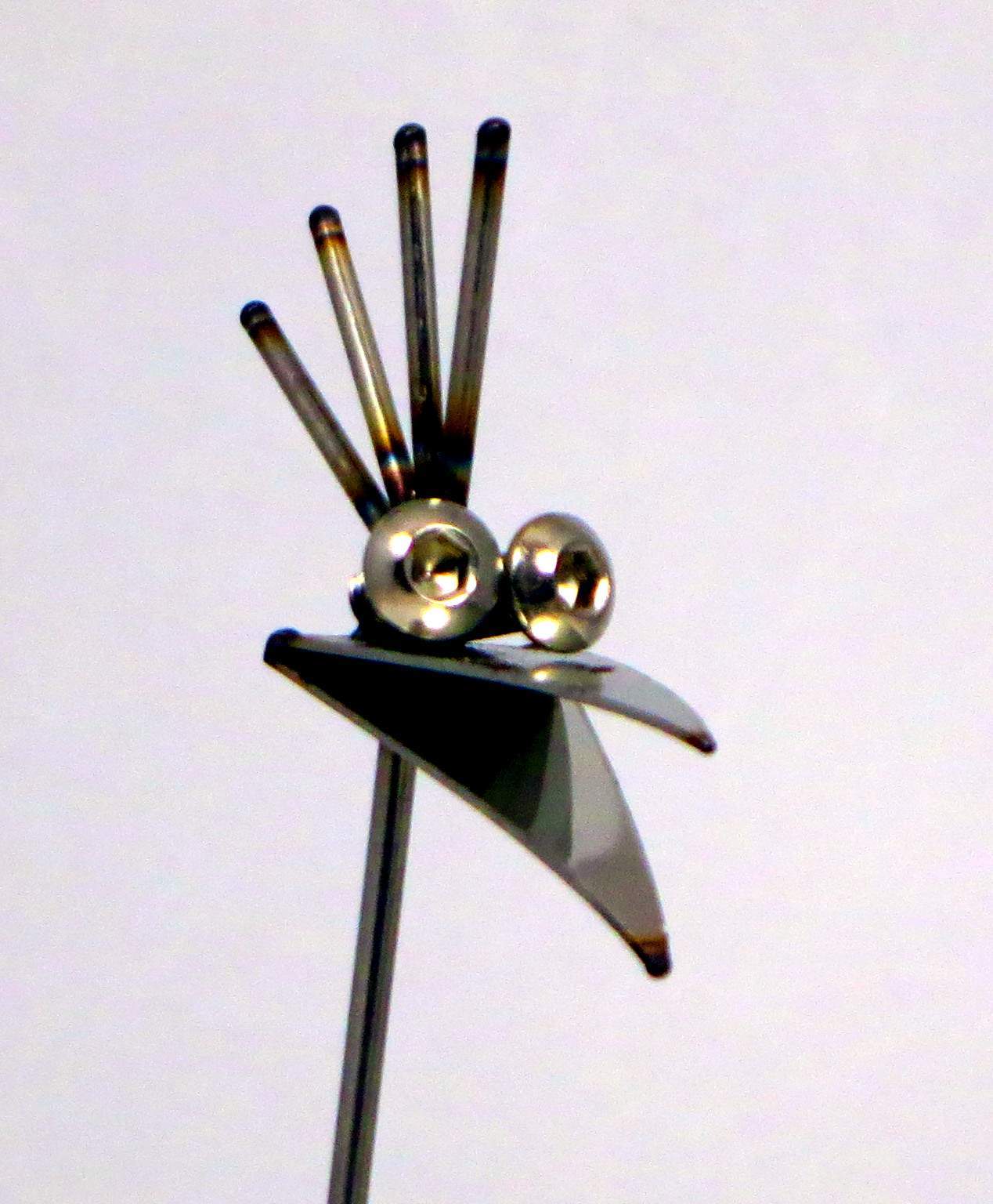 Steinvogel aus Granit und Edelstahl ca. 22 cm  2 Designs zur Wahl