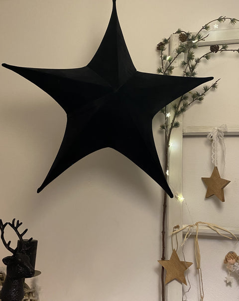 XMAS Stern schwarz Samt zur Wahl 3 Größen