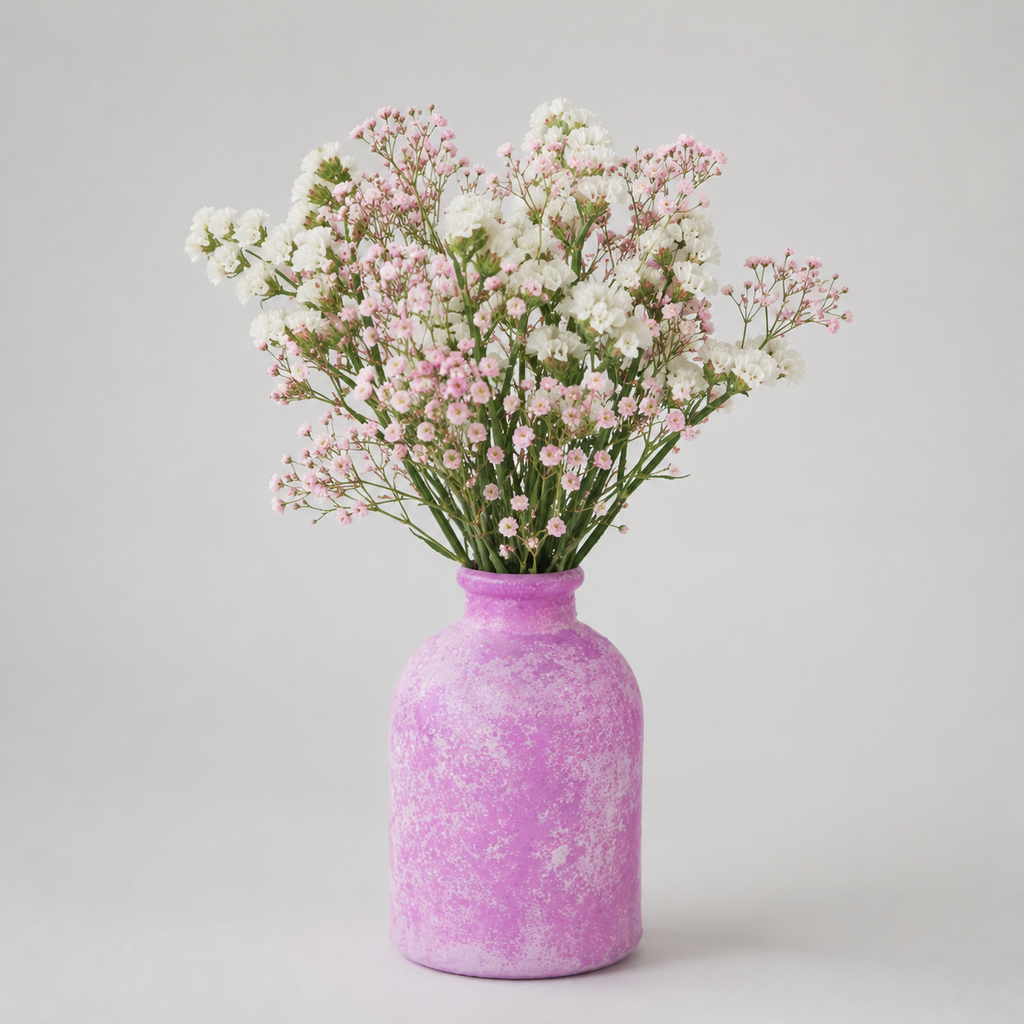 Glasvase bauchig pink zur Wahl ca. 25cm oder 17cm