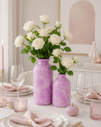 SET: 2 Glasvasen bauchig, pink 25cm und 17cm
