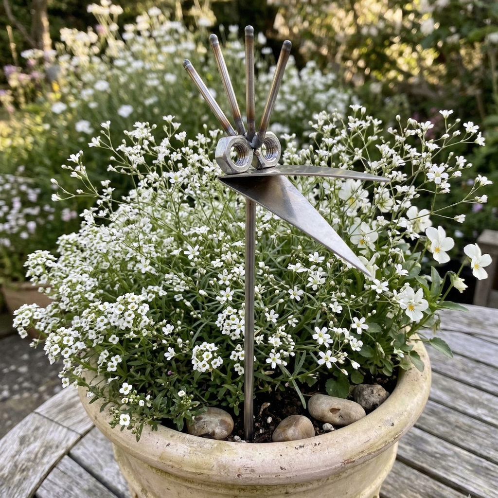 Gartenstecker Vogelkopf aus Edelstahl wetterfest zur Wahl