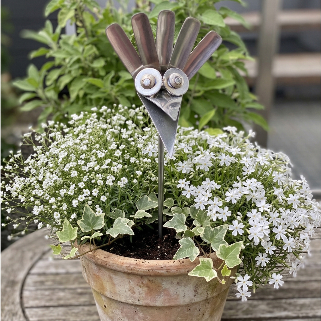 Gartenstecker Vogelkopf aus Edelstahl wetterfest zur Wahl