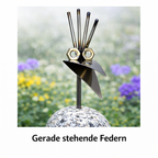 Steinvogel aus Granit und Edelstahl ca. 30 cm 4 Kopfformen zur Wahl