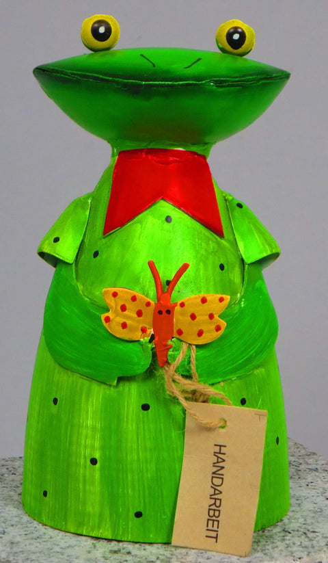 Zaunhocker Froschdame aus Metall 20 cm – 6 Varianten zur Auswahl