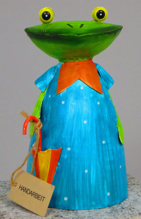 Zaunhocker Froschdame aus Metall 20 cm – 6 Varianten zur Auswahl