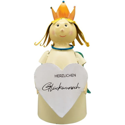 Zaunhocker Schutzengel mit Spruch – Metall 21 cm zur Wahl 4 Sprüche