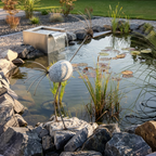 Wasserspeier aus Granit & Edelstahl 100 cm Handarbeit