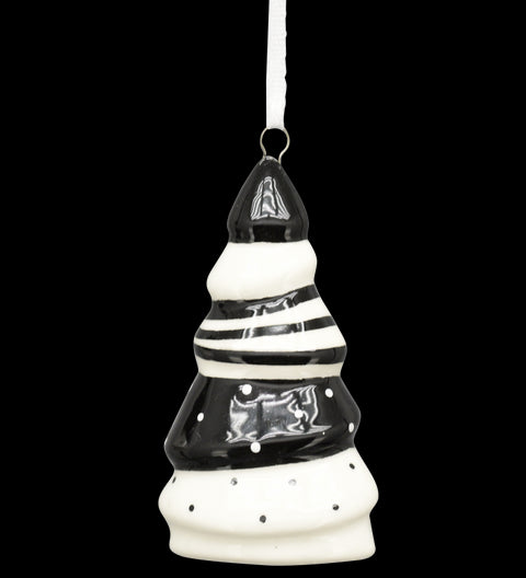 XMAS XOXO Baumanhänger Keramik weiß/schwarz ca. 8 cm