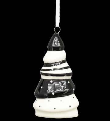 XMAS XOXO Baumanhänger Keramik weiß/schwarz ca. 8 cm