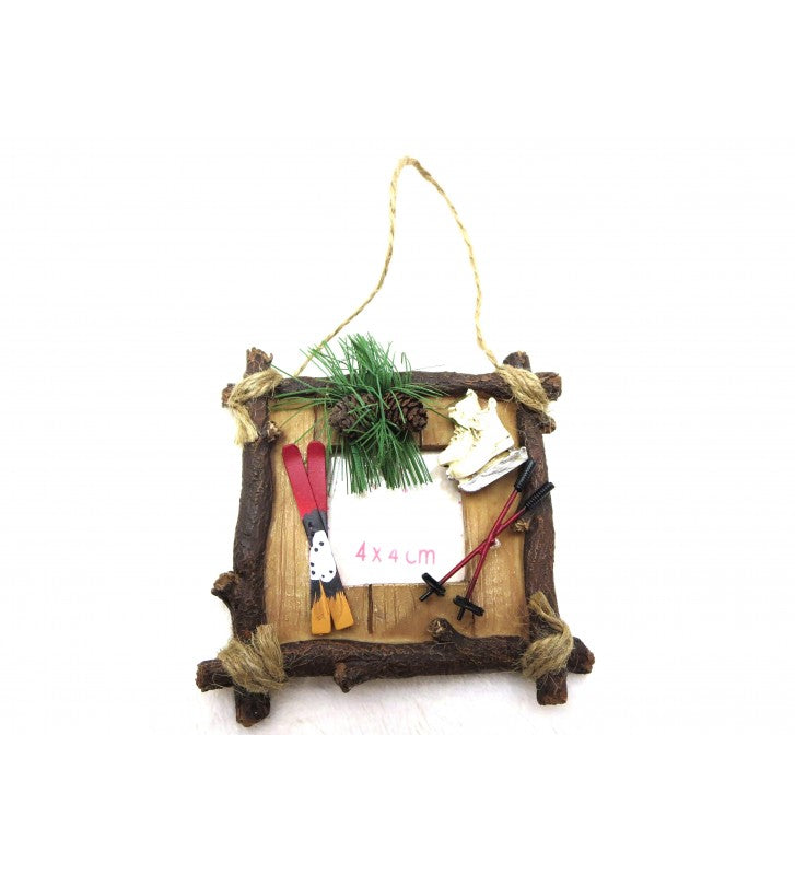 Bilderrahmen mit Wintersport Motiven ca. 10x10 cm