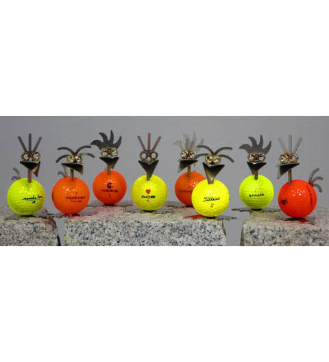 Golfball als Birdie mit Edelstahl ca. 8,5cm hoch zur Wahl