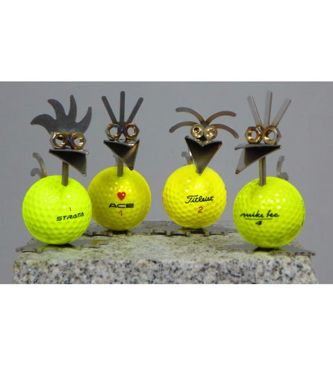 Golfball als Birdie mit Edelstahl ca. 8,5cm hoch zur Wahl