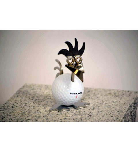 Birdie mit Golfball weiß ca. 8,5cm hoch Kamm breit