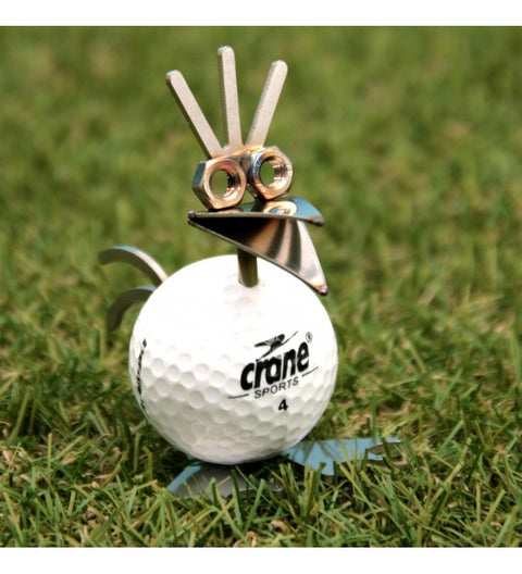 Birdie mit Golfball weiß ca. 8,5cm hoch Kamm hoch