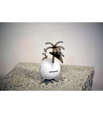 Birdie mit Golfball weiß ca. 8,5cm hoch Kamm Scheitel