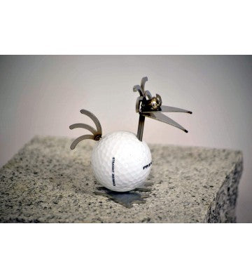Birdie mit Golfball weiß ca. 8,5cm hoch Kamm Scheitel