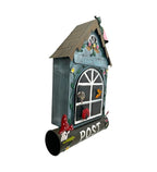 Briefkasten Blaues Haus aus Metall ca. 57x35x12 cm