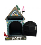 Briefkasten Blaues Haus aus Metall ca. 57x35x12 cm