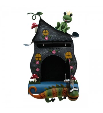 Briefkasten Fabelhaus mit Frosch und Zeitungsrolle ca. 63 cm hoch