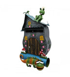 Briefkasten Fabelhaus mit Frosch und Zeitungsrolle ca. 63 cm hoch