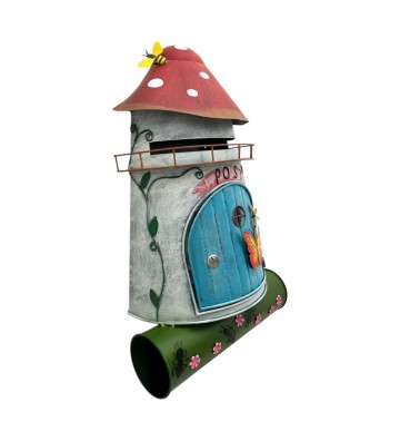 Briefkasten Pilz mit Zeitungsrolle aus Metall ca. 57x35x16 cm