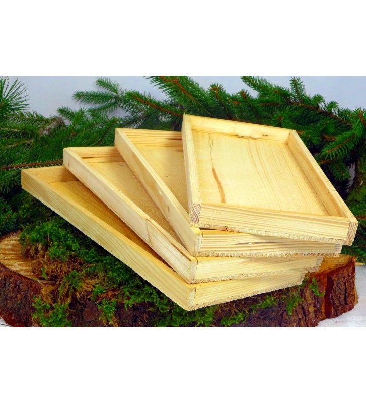 Holz Tablett Natur 34x15 cm – Deko Tablett Handmade