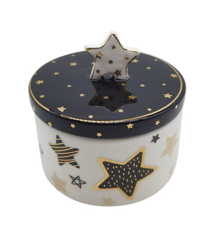 XMAS Dose aus Keramik XOXO Dolomit ca. 8,5x8,5x9 cm