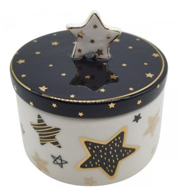 XMAS Dose aus Keramik XOXO Dolomit ca. 8,5x8,5x9 cm