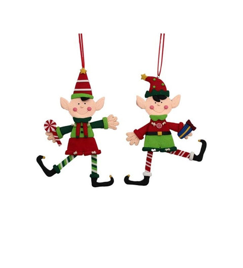 XMAS Elfen 2-er Set zum Hängen ca. 12 cm lang