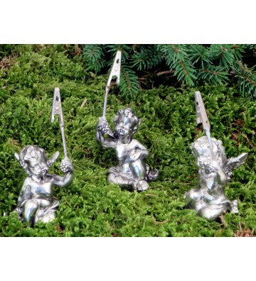 Engel als Karten- oder Bilderhalter silberfarben ca. 10cm hoch