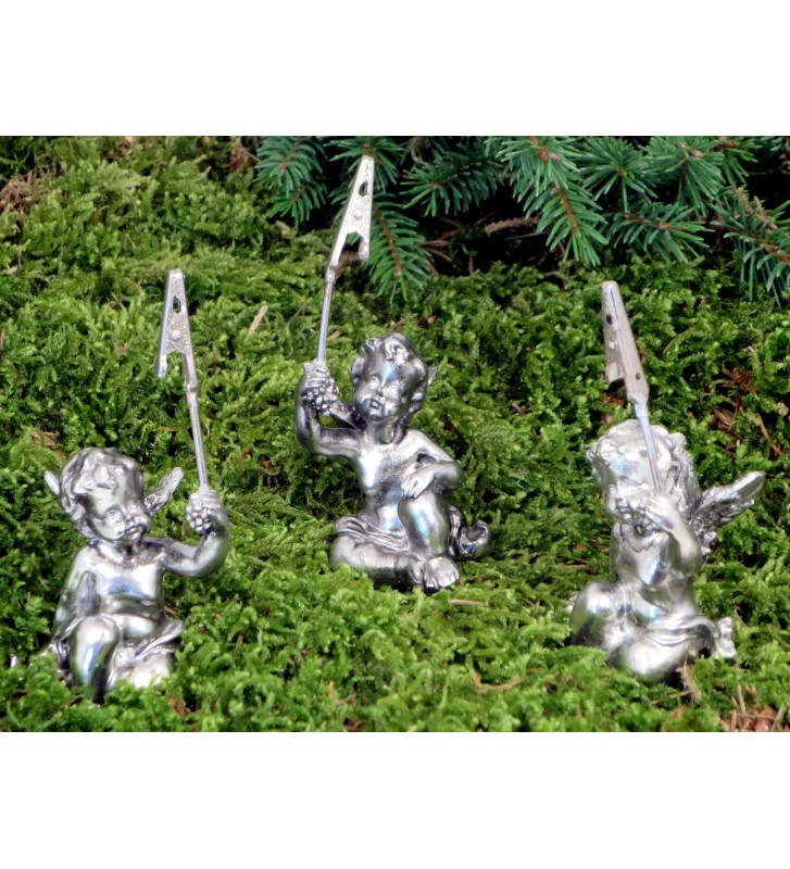 Engel als Karten- oder Bilderhalter silberfarben ca. 10cm hoch