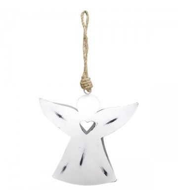 XMAS Engelhänger Teal, 3-er SET,  weiß, Metall, ca. 13x2x13 cm