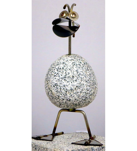 Ente ca. 32cm hoch aus Granit und Edelstahl Original Gebrüder Lomprich