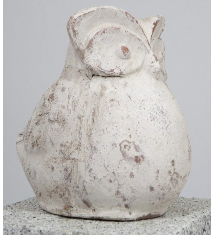 Eule Guffo aus Keramik cremefarben antik ca. 17cm hoch