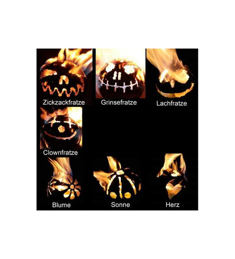 Feuerkugel ⌀ 18 cm aus Edelstahl zur Wahl 4 verschiedene Motive