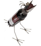 Flaschenhalter aus Edelstahl 2tlg. in Vogeloptik liegend