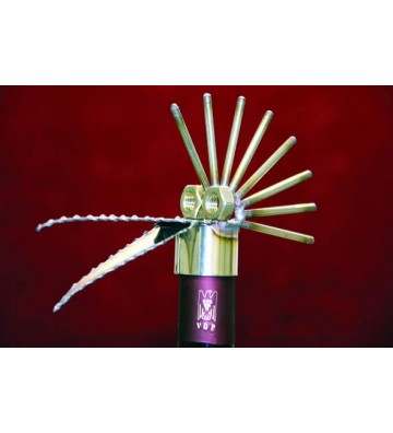 Flaschenhalter aus Edelstahl 2tlg. in Vogeloptik stehend