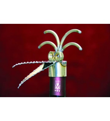 Flaschenhalter aus Edelstahl 2tlg. in Vogeloptik stehend