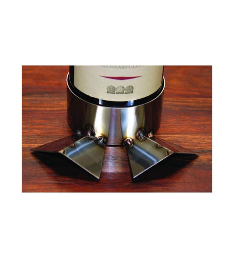 Flaschenhalter aus Edelstahl 2tlg. in Vogeloptik stehend