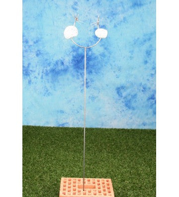 Gartenstecker aus Granit und Edelstahl mit 2 Steinvögel