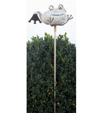 Gartenstecker Frosch ca. 70cm lang aus Granit und Edelstahl