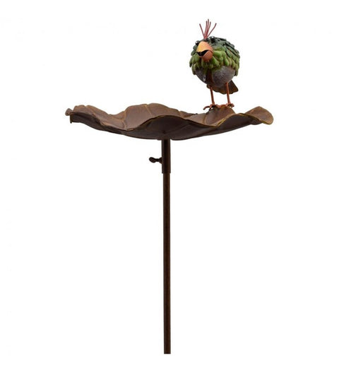 Gartenstecker Vogeltränke aus Metall ca. 37,5x30,5x135 cm