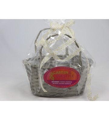 Geschenkkorb im Shabby Chic grau zur Wahl 30x15cm oder 25x12cm